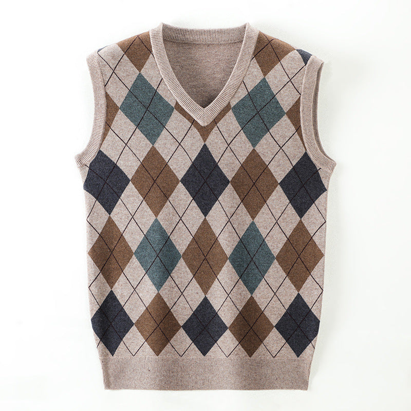 Sleeveless Knitted Sweater For Men