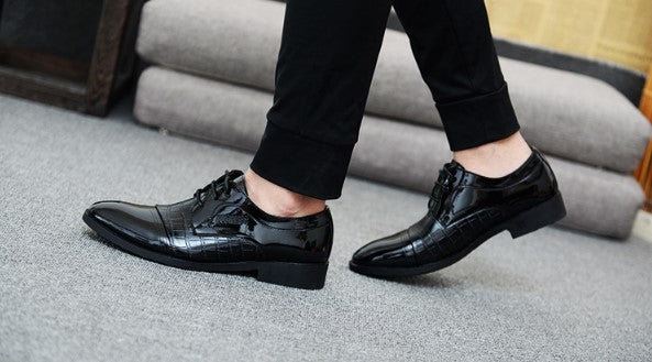 Stylish Men’s Leather Dress Shoes – Pointed Toe Single Business Shoes