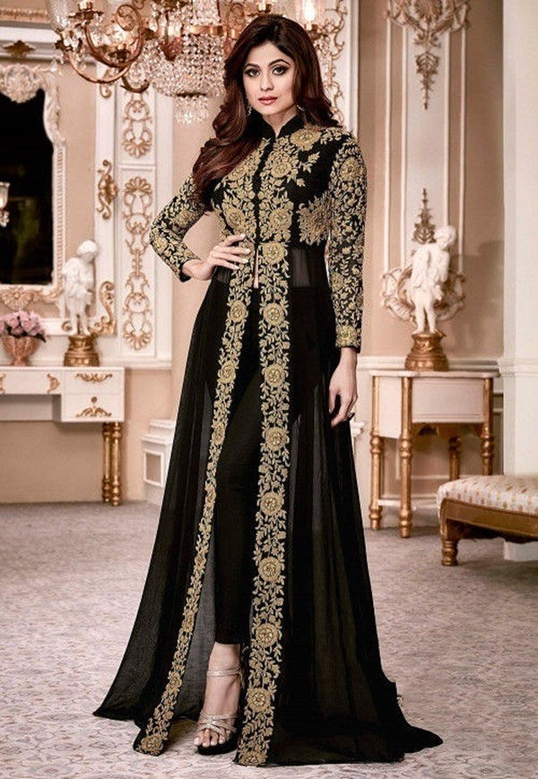 Retro Ethnic Print Long Sleeve Stand Collar Two-Piece Temperament Dress