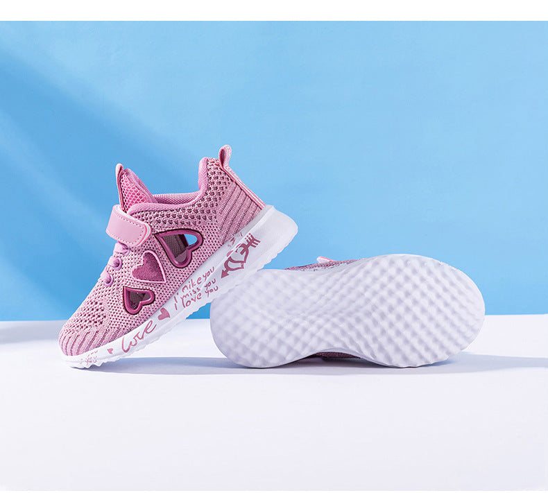 Kids’ Summer Mesh Sneakers – Lightweight Casual Cartoon Sport Running Shoes for Girls