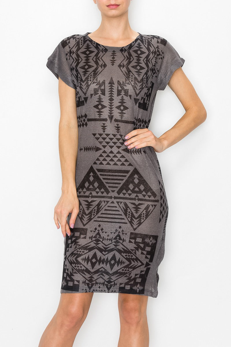 Elara Aztec Knit Dress