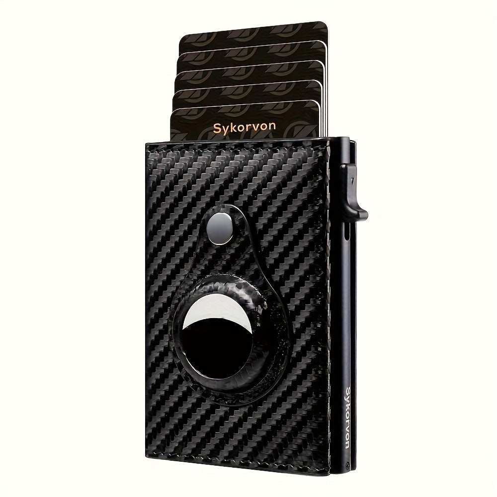 AirTag Men’s RFID Wallet – Minimalist Slim Pop-up Card Holder with Smart Stand