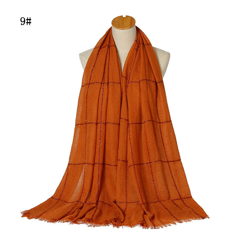 Glitter Lace Lines Sequins Crinkle Crimp Ripped Cotton Turban Hijab