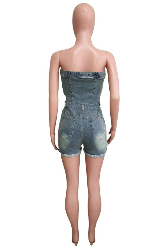 WOMEN FASHION DENIM ROMPERS