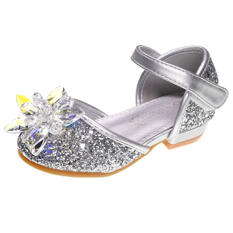 Girls’ Crystal Shoes – Rhinestone Single Princess Dress Shoes