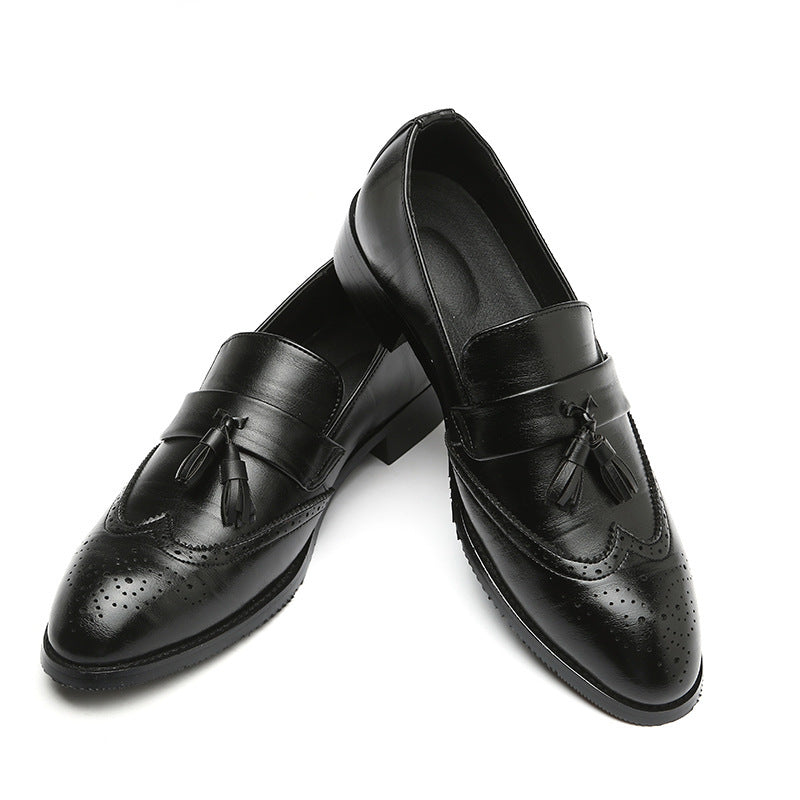 Men’s Fashion Brogue Leather Shoes – Fringed Design for Office & Party Wear