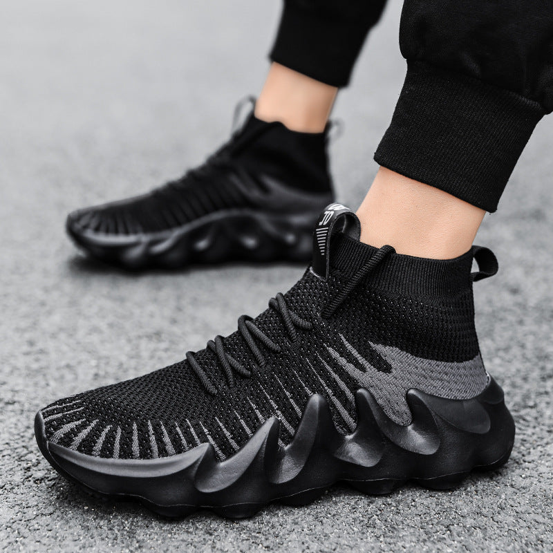 Men’s High-Top Sock Sneakers – Breathable Fly Woven Mesh
