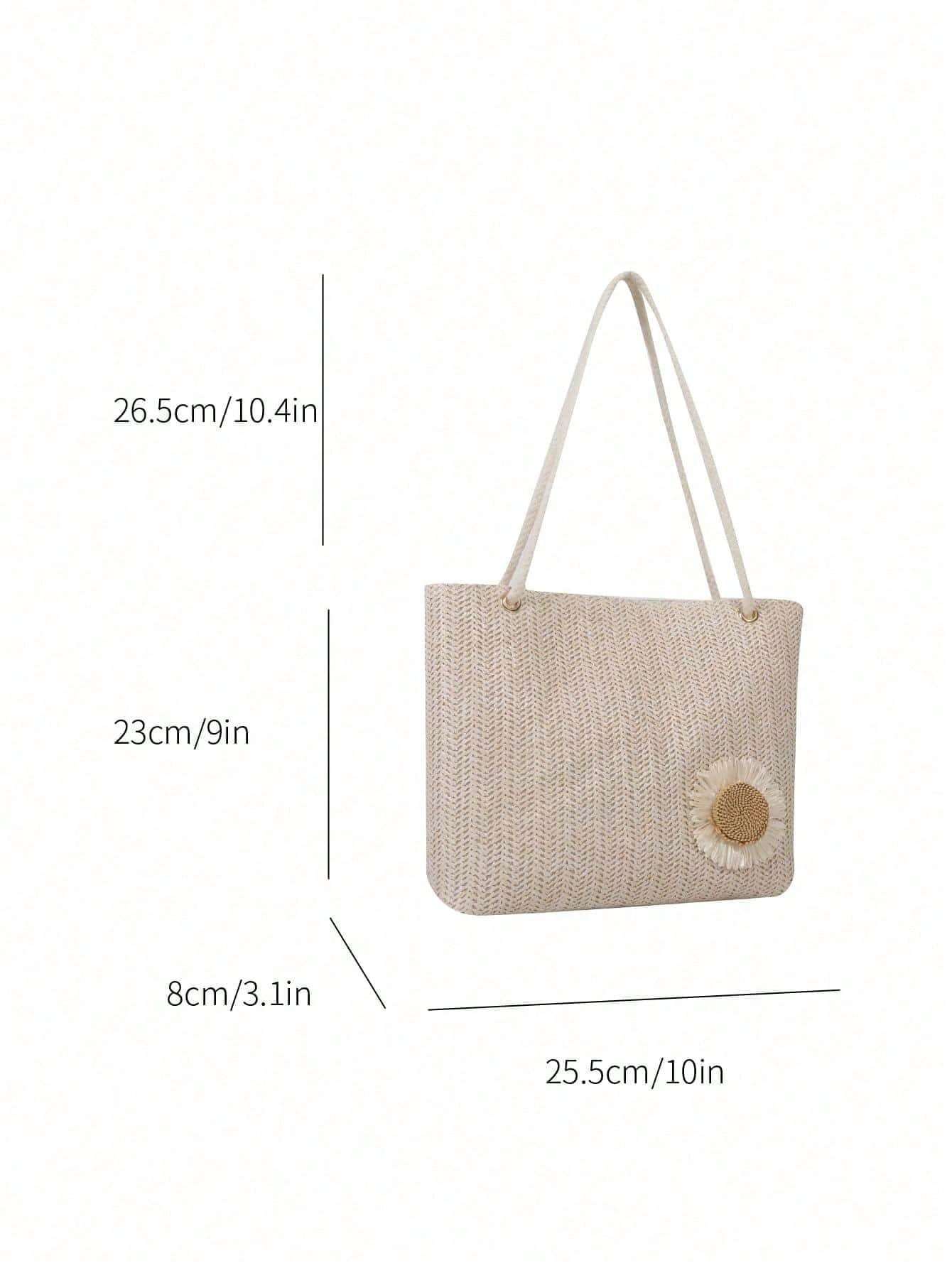 Women’s Large Capacity Shoulder Bag – New Style Korean Woven Tote Handbag