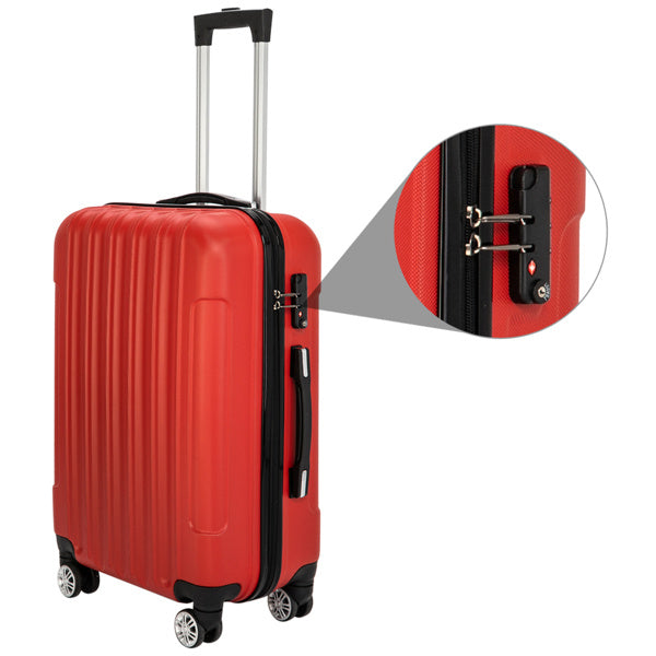 3-Piece Vertical Pattern Spinner Luggage Set with Handle & Universal Wheels-Piece Vertical Pattern Spinner Luggage Set with Handle & Universal Wheels