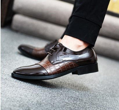 Stylish Men’s Leather Dress Shoes – Pointed Toe Single Business Shoes