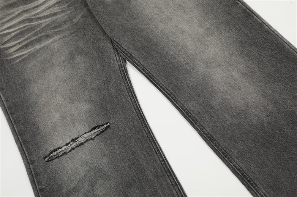 Punk Make Old Ripped Denim Trousers Men