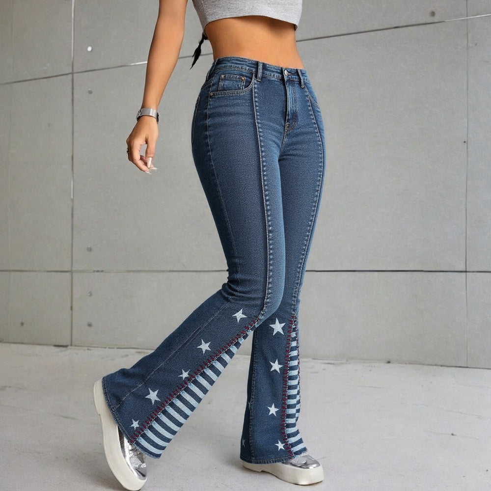 Vintage Star Pattern Jeans