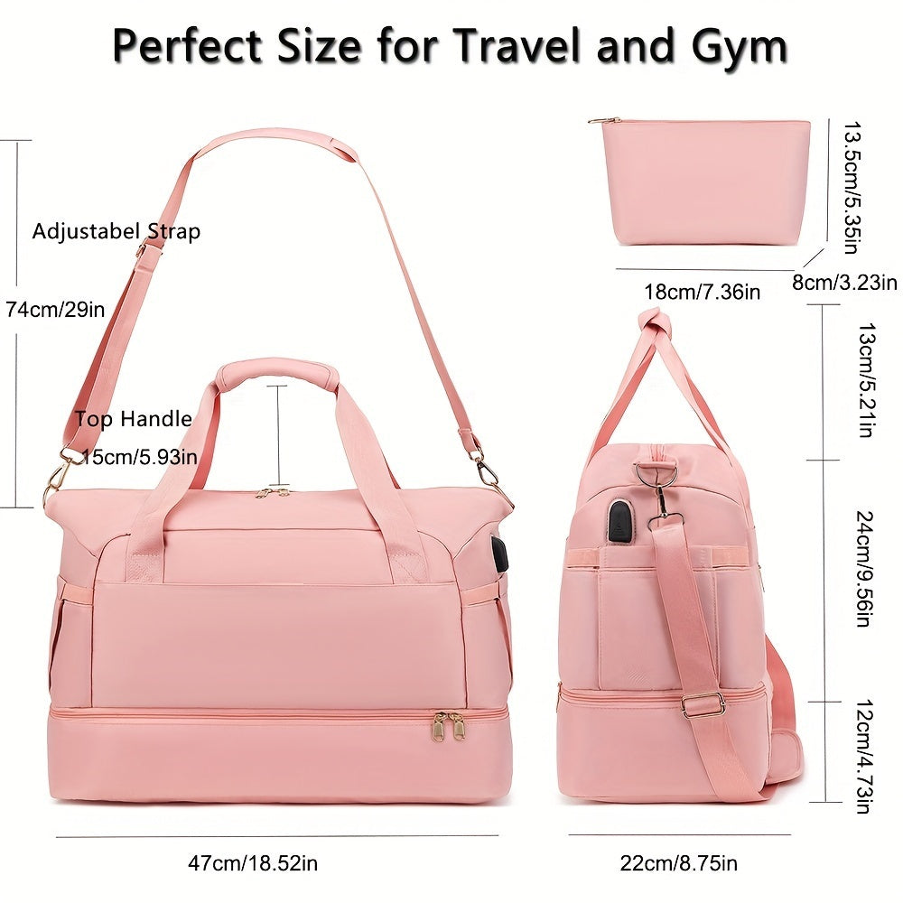 Women’s Travel Duffel Bag – Sports, Gym, Yoga, Weekender Overnight Tote