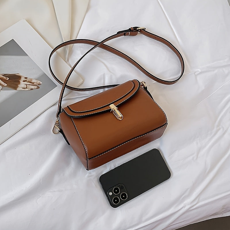 Women’s PU Shoulder Bag – Large Capacity Small Square Crossbody Handbag