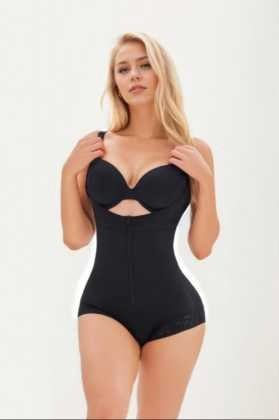 Women's Fajas Colombians Shapewear For Women Postpartum Tummy Control Bodysuit Full Body Shaper For Women Body Butt Lifter Panties Zipper Straps Thong Bodysuit