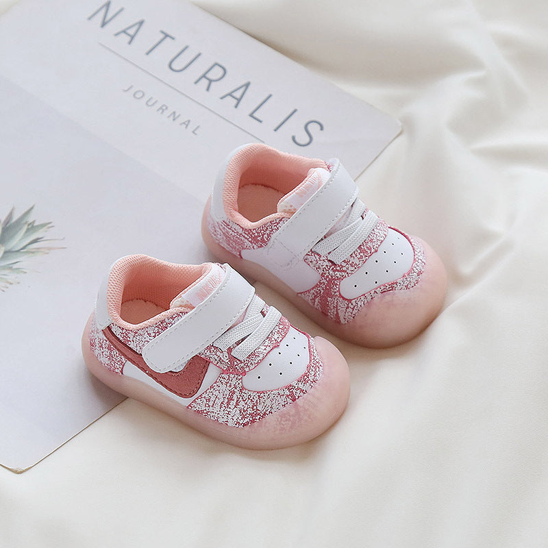 Kids’ White Shoes – Solid Color Soft Bottom Toddler Sneakers for Boys & Girls