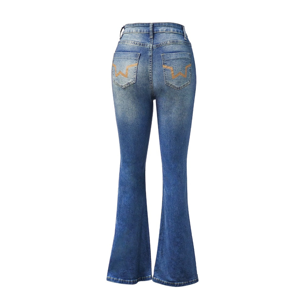 Women's High-Waist Heart Cut-out Jeans