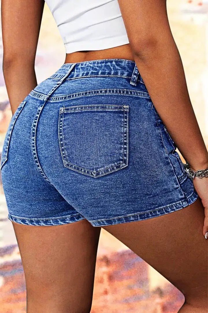 Women's High-Waist Side-Button Jeans