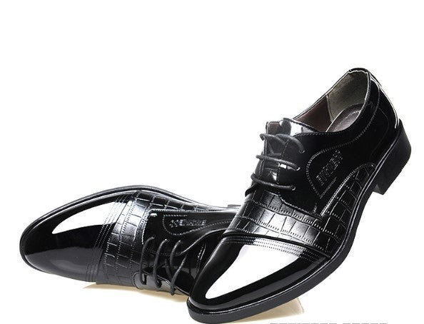 Stylish Men’s Leather Dress Shoes – Pointed Toe Single Business Shoes