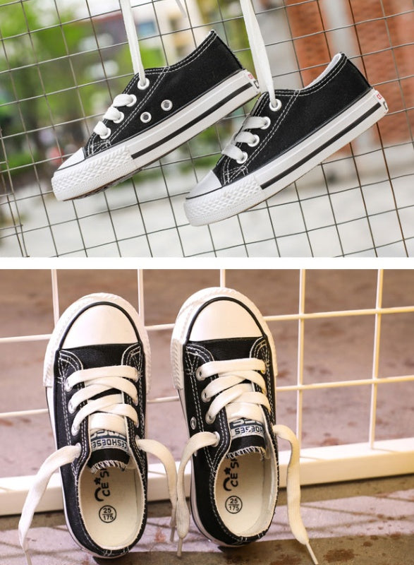 Kids’ White Canvas Shoes – Non-Slip Casual Baby & Student Sneakers