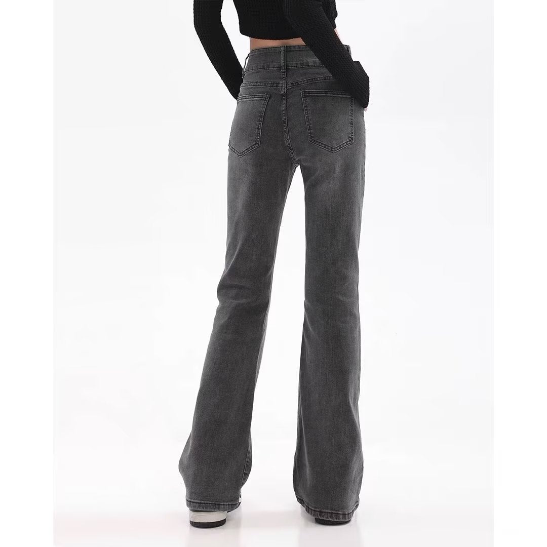 Retro American Slightly Flared Jeans For Women