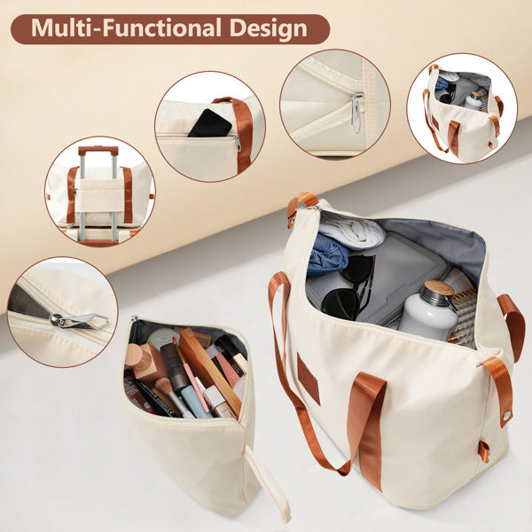 3-Piece Hard-shell Luggage Set with Wheels & TSA Lock – White Carry-On Suitcases for Men & Women