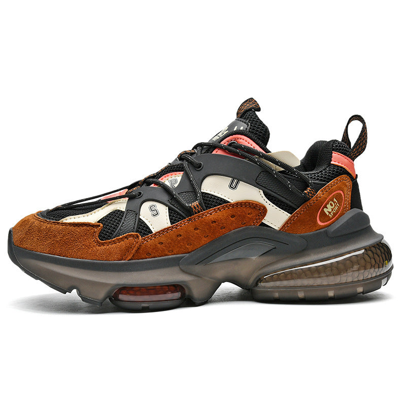 Men’s Leather Chunky Sneakers – Thick Sole Casual Shoes