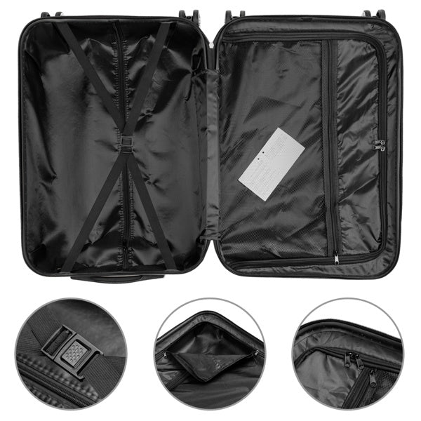 3-Piece Vertical Pattern Spinner Luggage Set with Handle & Universal Wheels-Piece Vertical Pattern Spinner Luggage Set with Handle & Universal Wheels