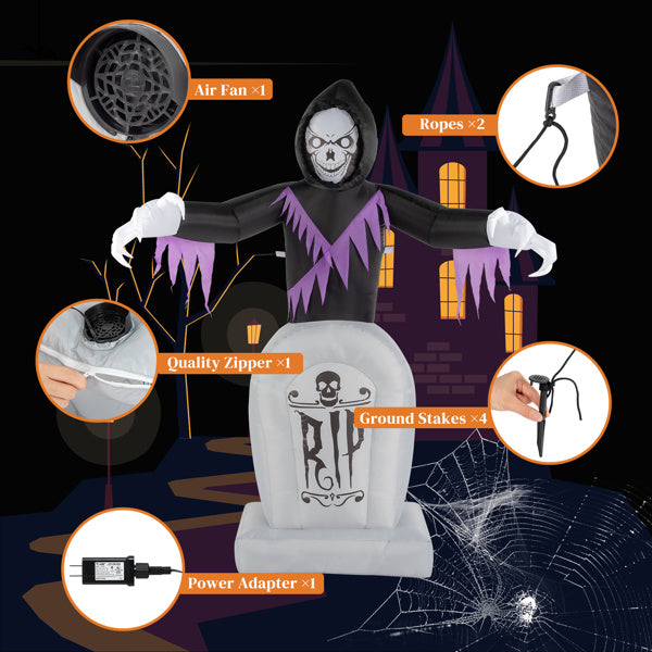 Grim Reaper And Grave, Halloween Inflatable Decoration