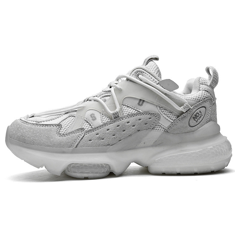 Men’s Leather Chunky Sneakers – Thick Sole Casual Shoes
