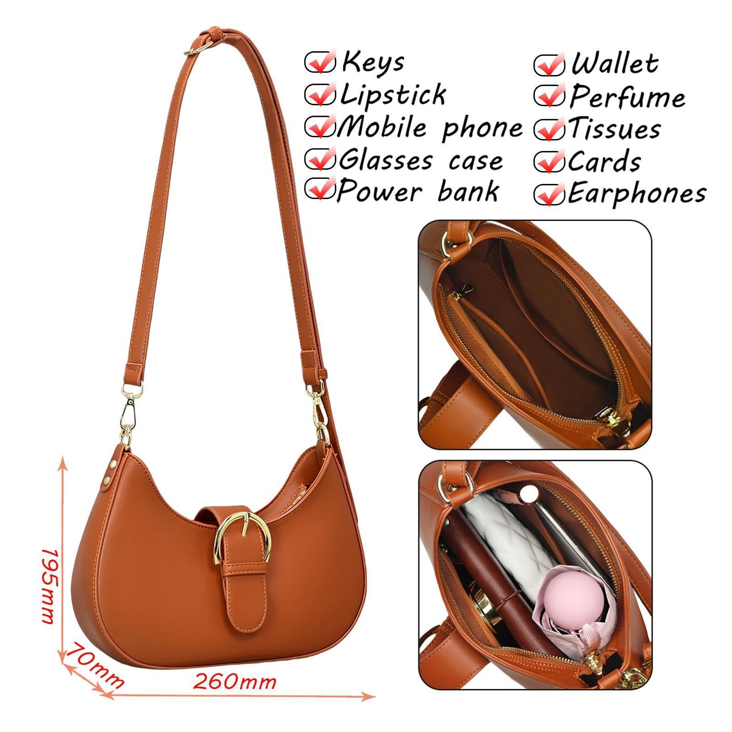 Fashion Los Angeles Women’s Shoulder Bag – Black & Brown