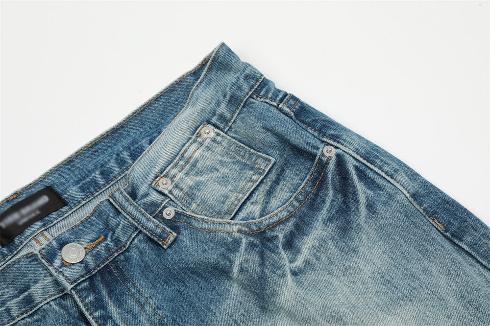 Water Denim Straight-leg Trousers Men
