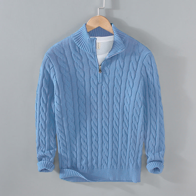 Loose Zip Pullover Knitting Sweater Coat For Men