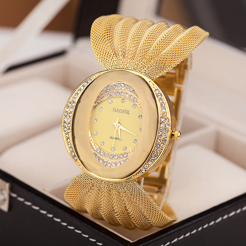 Women’s Fashion Mesh Strap Watch – Silver/Metal Tone