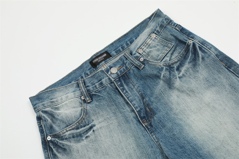 Water Denim Straight-leg Trousers Men