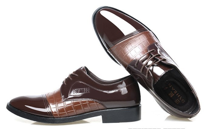 Stylish Men’s Leather Dress Shoes – Pointed Toe Single Business Shoes
