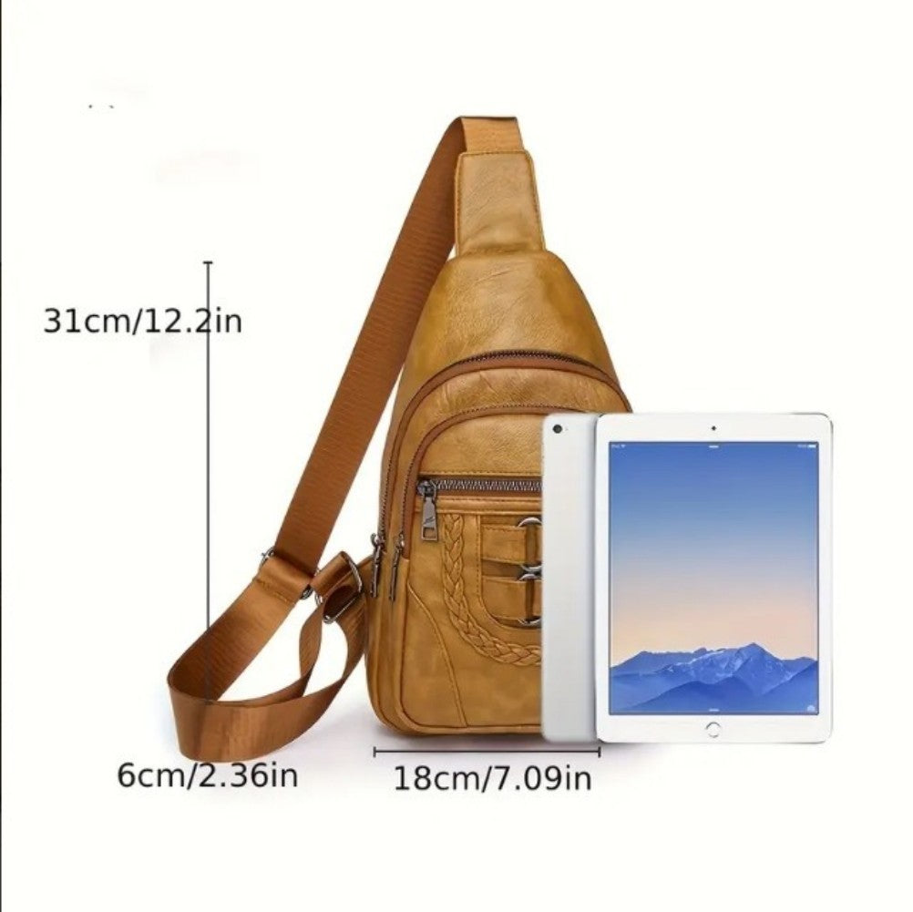 Retro Leather Crossbody & Chest Bag – Unisex Men’s and Women’s Style