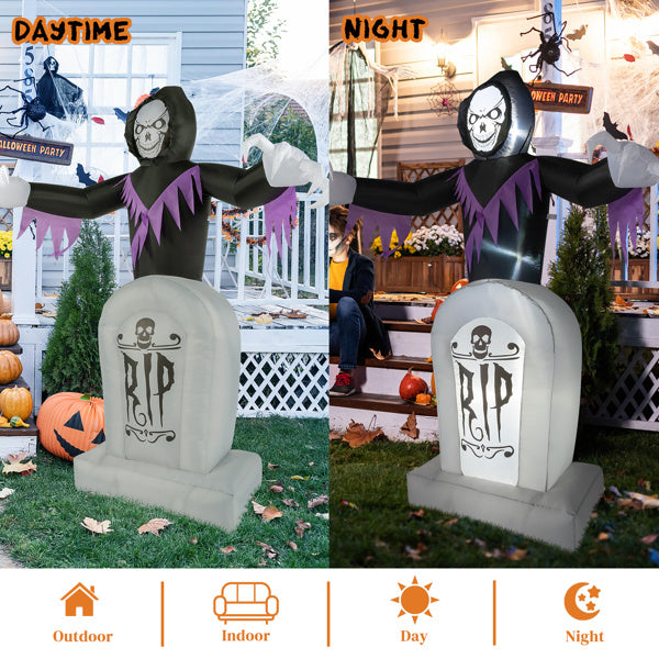 Grim Reaper And Grave, Halloween Inflatable Decoration