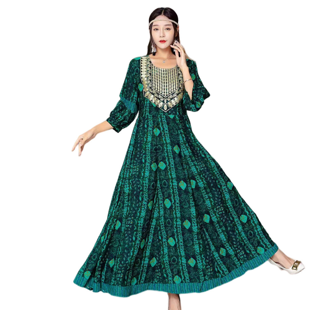 Fashion Personalized Ethnic Style Cotton Dress