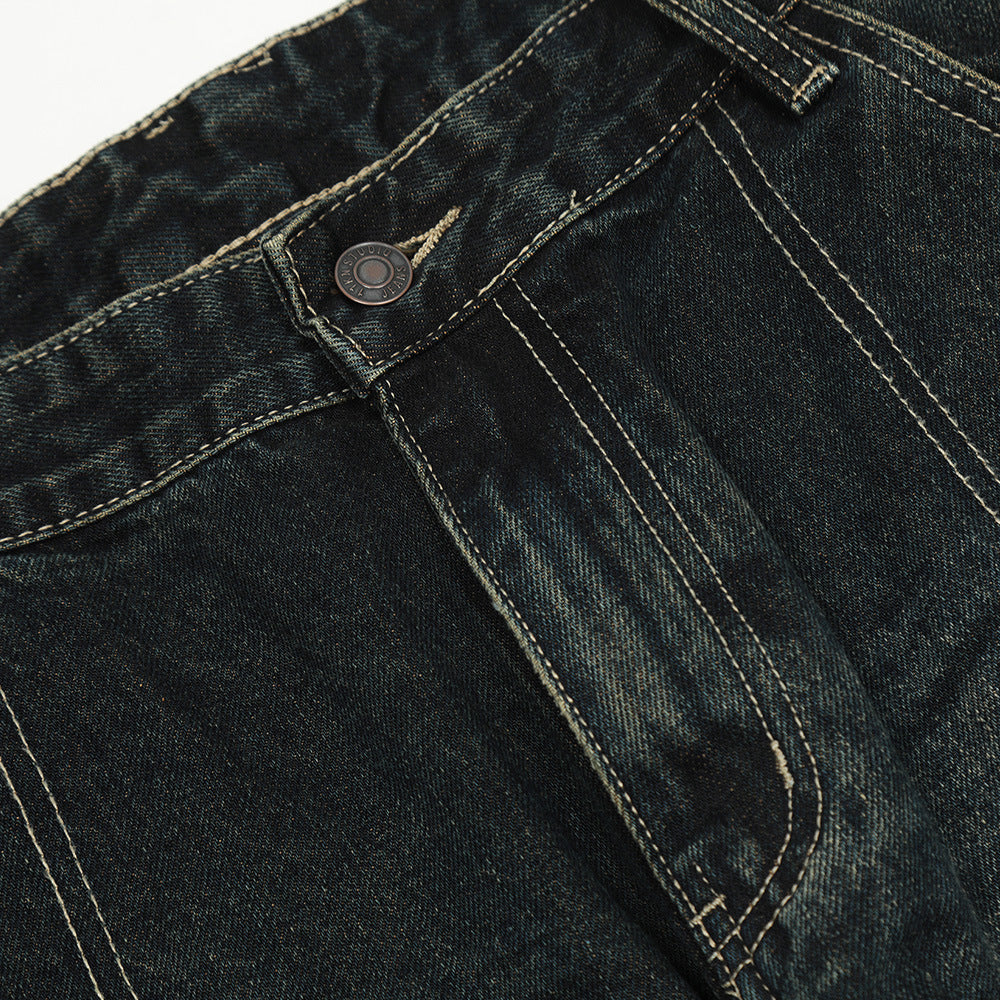 American High Street Wide Leg Denim Trousers Men