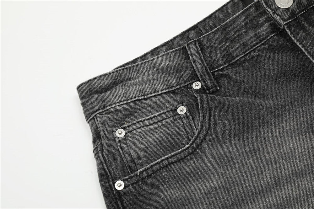Punk Make Old Ripped Denim Pants Men