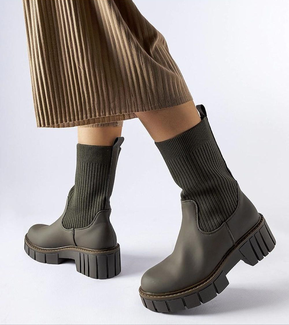 Avidra Knit Platform Boots