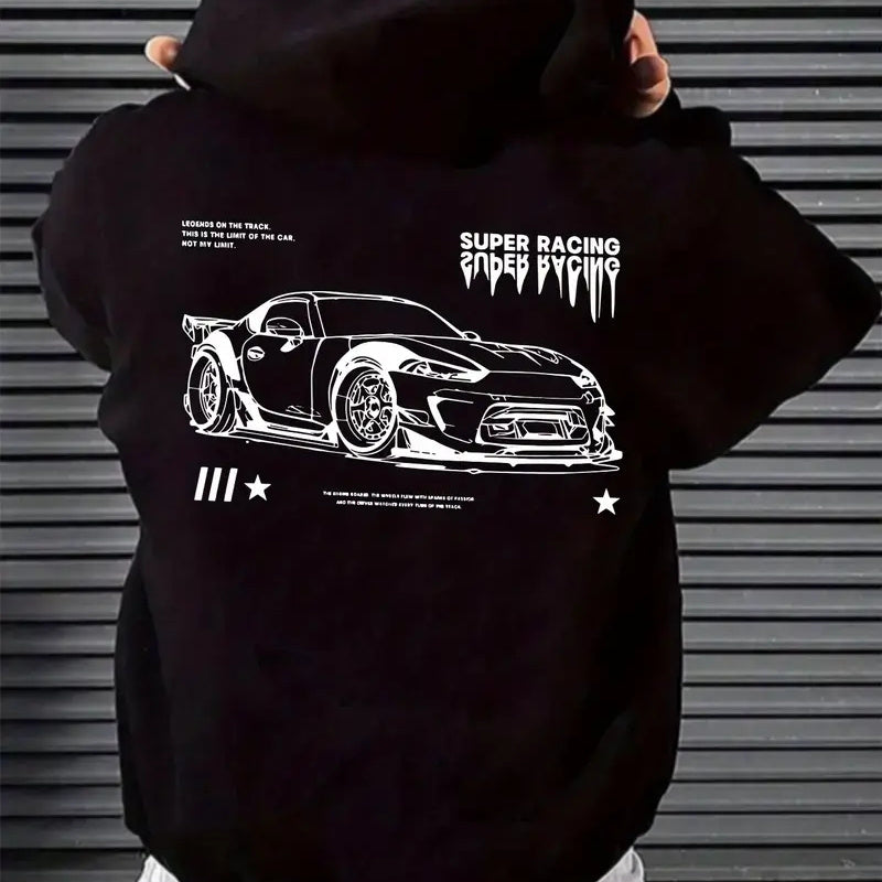 European And American Printed Hoodie With Cotton Hood