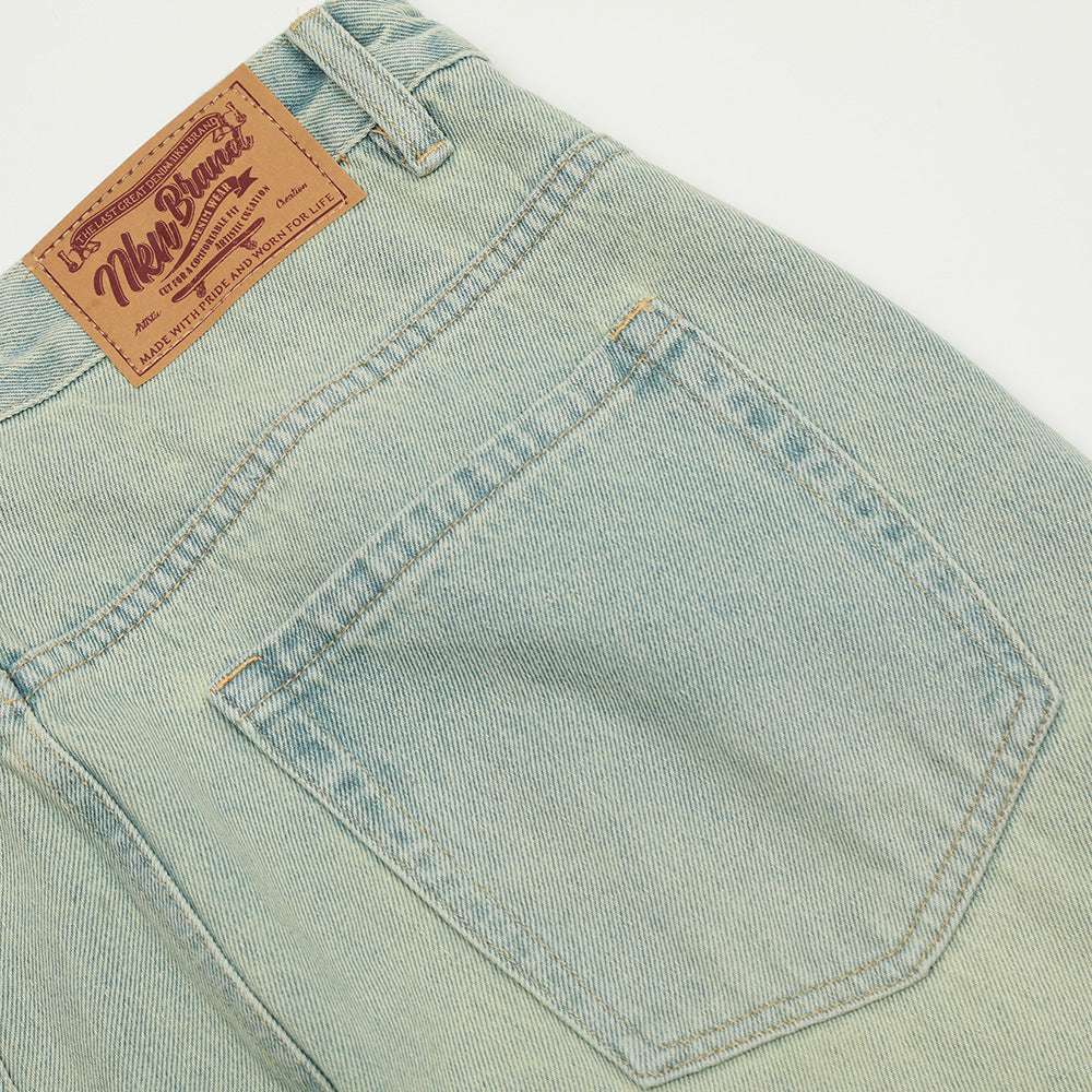 Light Color Denim Loose Trousers For Men