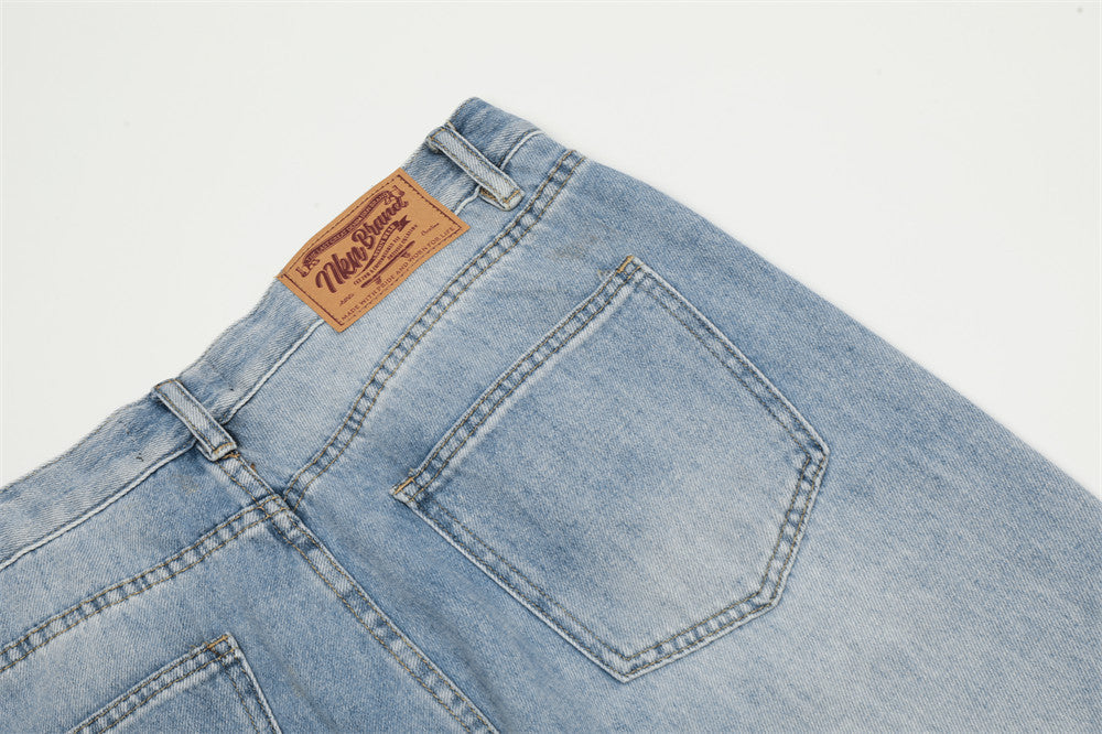 American High Street Wide Leg Denim Trousers Men