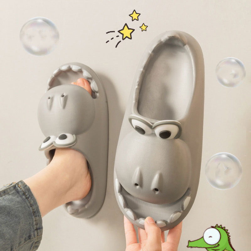 Kids Dinosaur Slippers – Cute Summer EVA Cartoon Sandals for Children & Parents