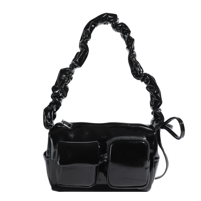 Women’s Pleated Tote Bag – Korean Niche Style Large Capacity Multi-Pocket Purse