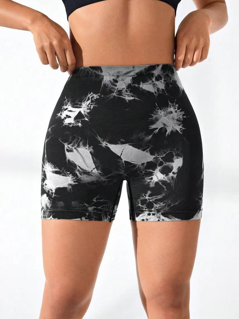 6 PACK Women Workout Shorts Tie Dye Womens Gym Scrunch Butt Lifting Workout Shorts