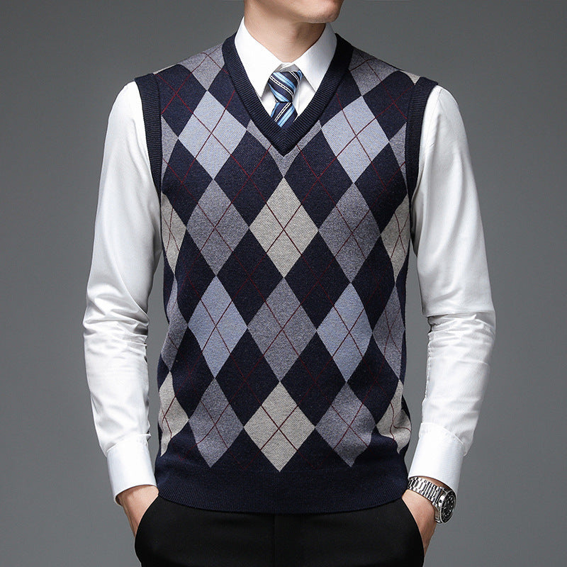 Sleeveless Knitted Sweater For Men