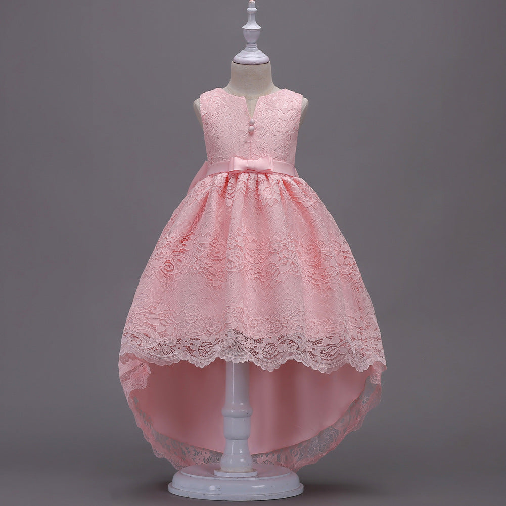 Girls’ Lace Dress – Elegant Trailing Princess Outfit for Children